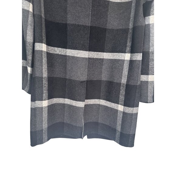 ZARA Womens Medium Gray & Black Plaid Wool Blend Coat - Picture 7 of 16